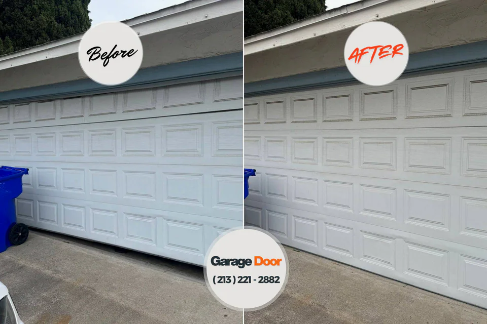 Before and after: garage door repair Fowlerville, MI
